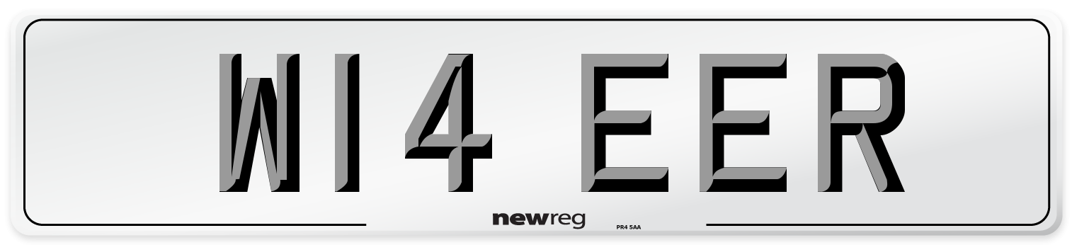 W14 EER Number Plate from New Reg
